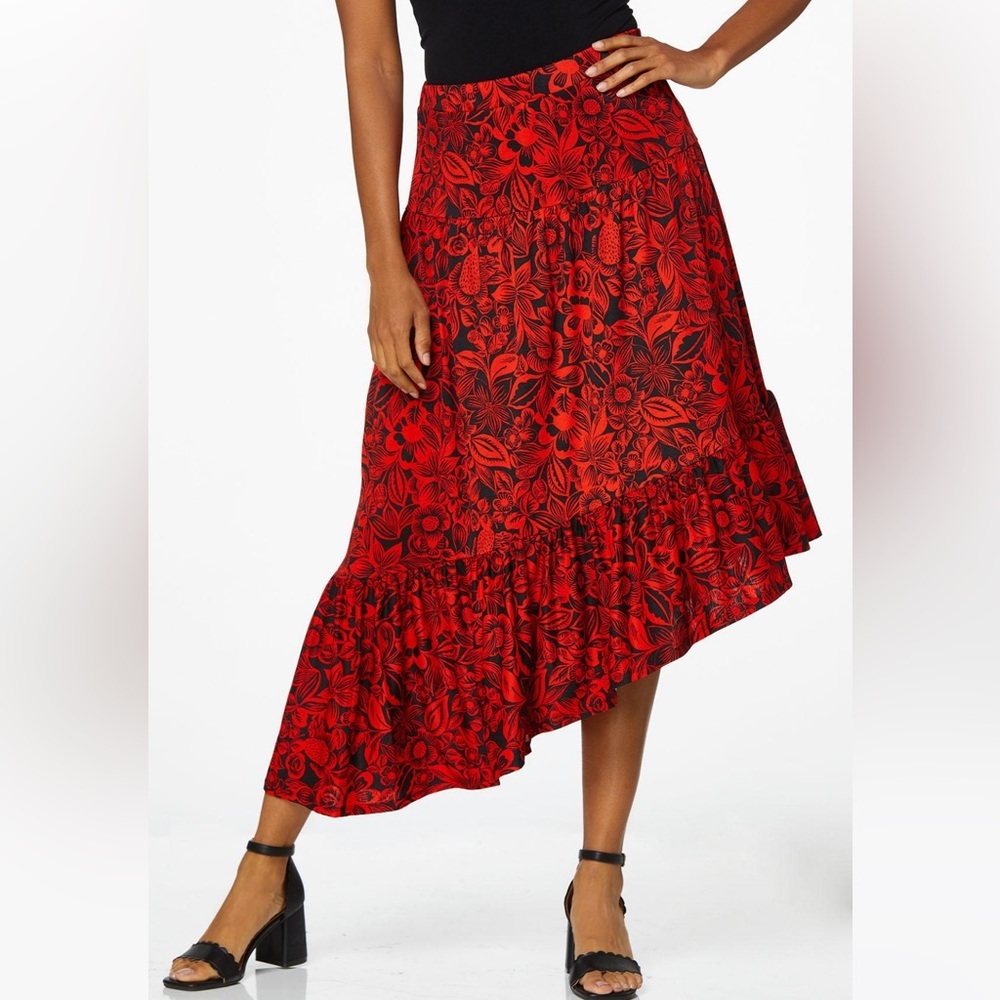 Floral Asymmetrical Skirt